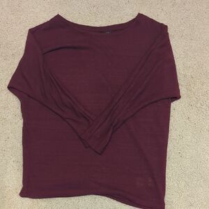 Rachel Zoe Deep Burgundy 3/4 Length Sleeve Top